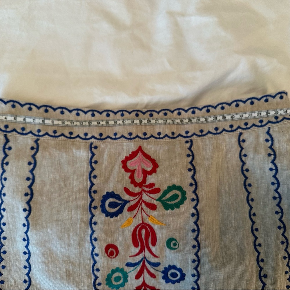 Boden Beige Skirt with Colorful Embroidery - Picture 10 of 10